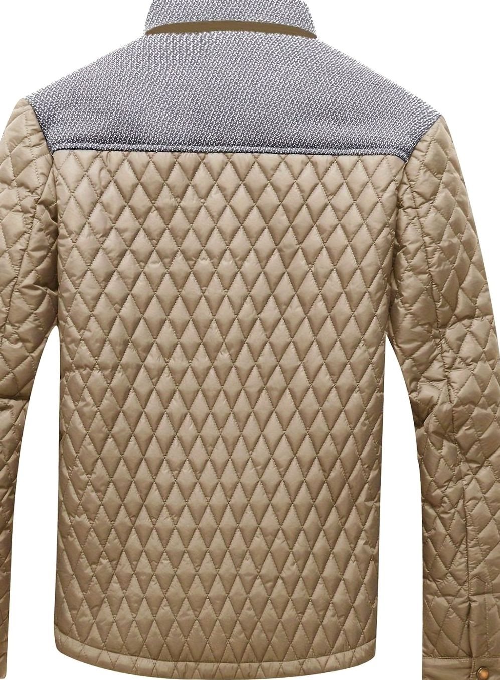 Men's Quilted Stand-Collar Button-Front Jacket