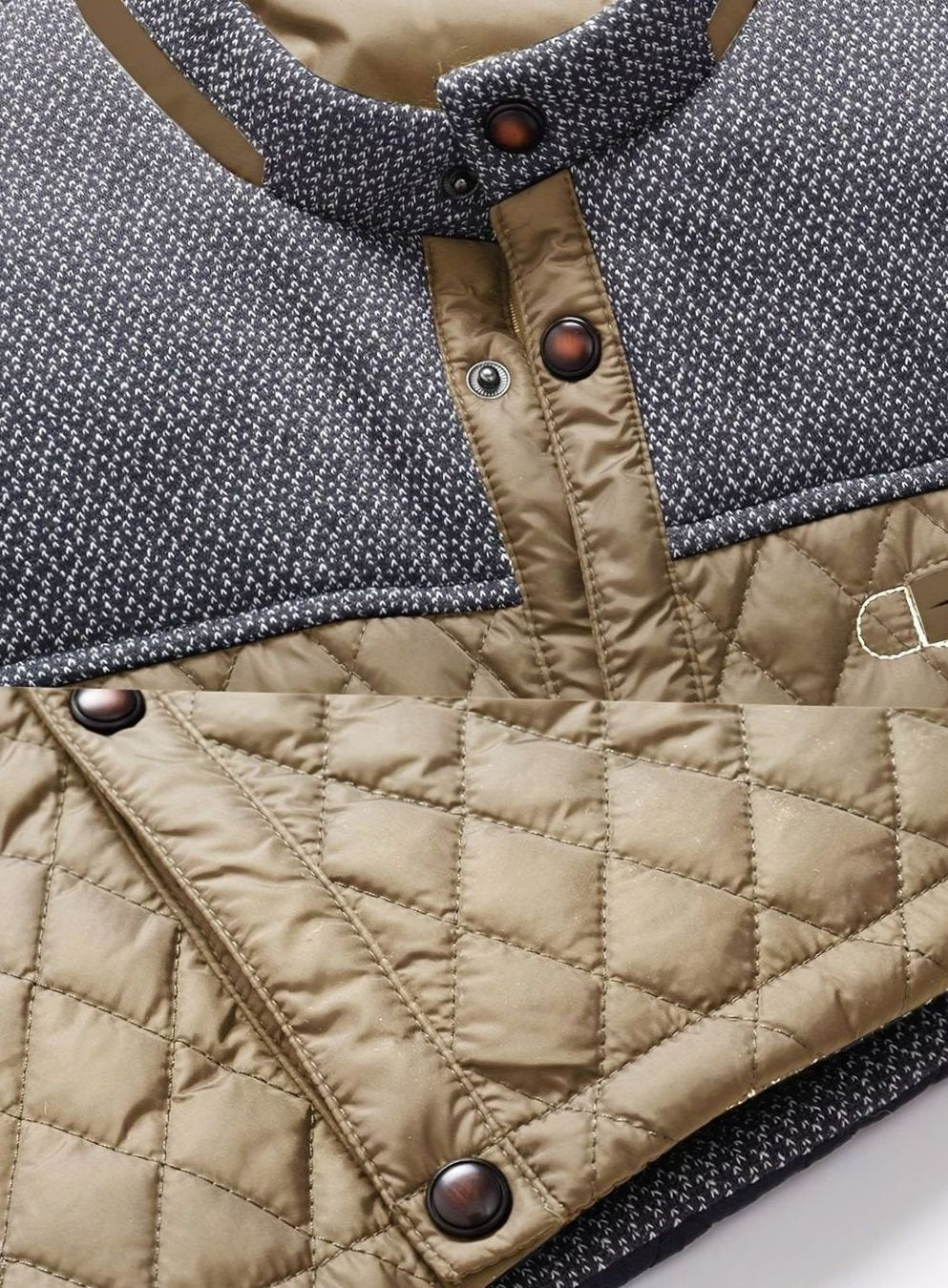 Men's Quilted Stand-Collar Button-Front Jacket