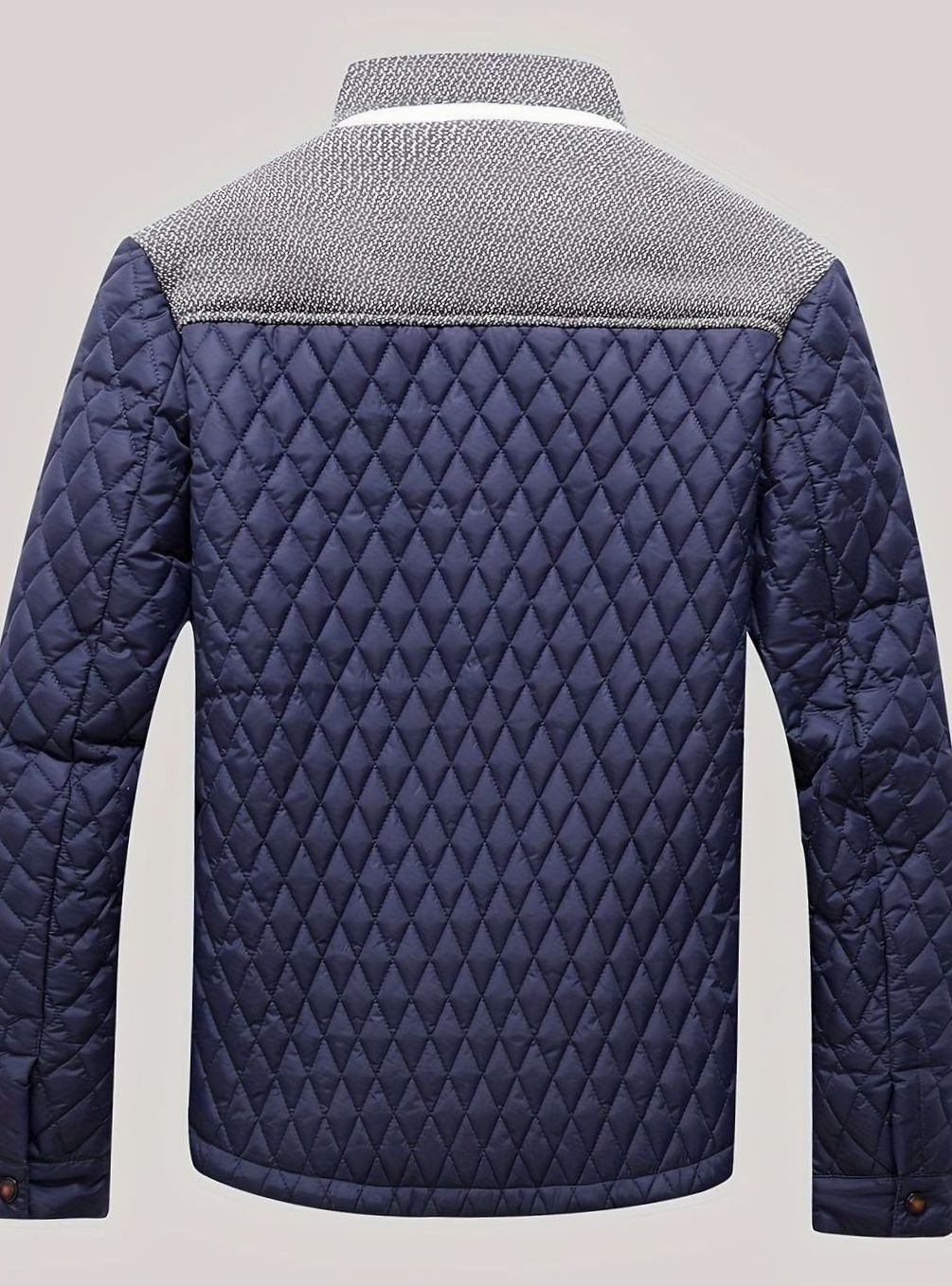 Men's Quilted Stand-Collar Button-Front Jacket