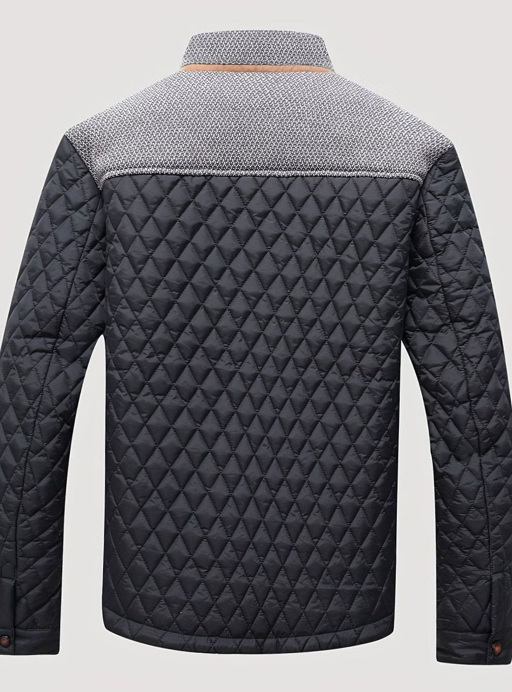 Men's Quilted Stand-Collar Button-Front Jacket