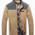 Men's Quilted Stand-Collar Button-Front Jacket, Khaki - Khaki