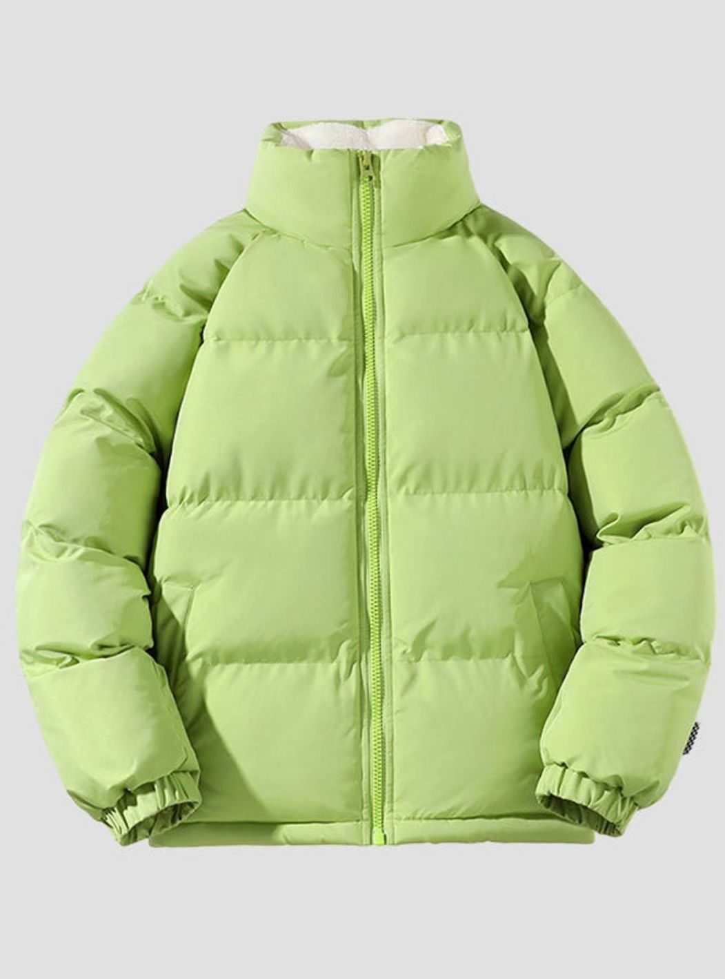 Men's Quilted Zip-Up Insulated Puffer Jacket High Funnel Neck