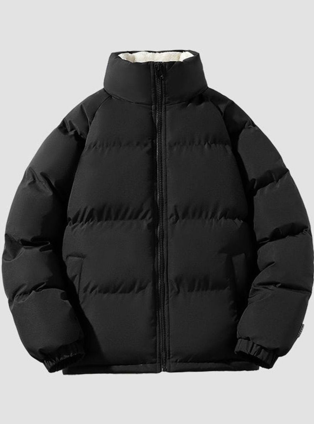 Men's Quilted Zip-Up Insulated Puffer Jacket High Funnel Neck