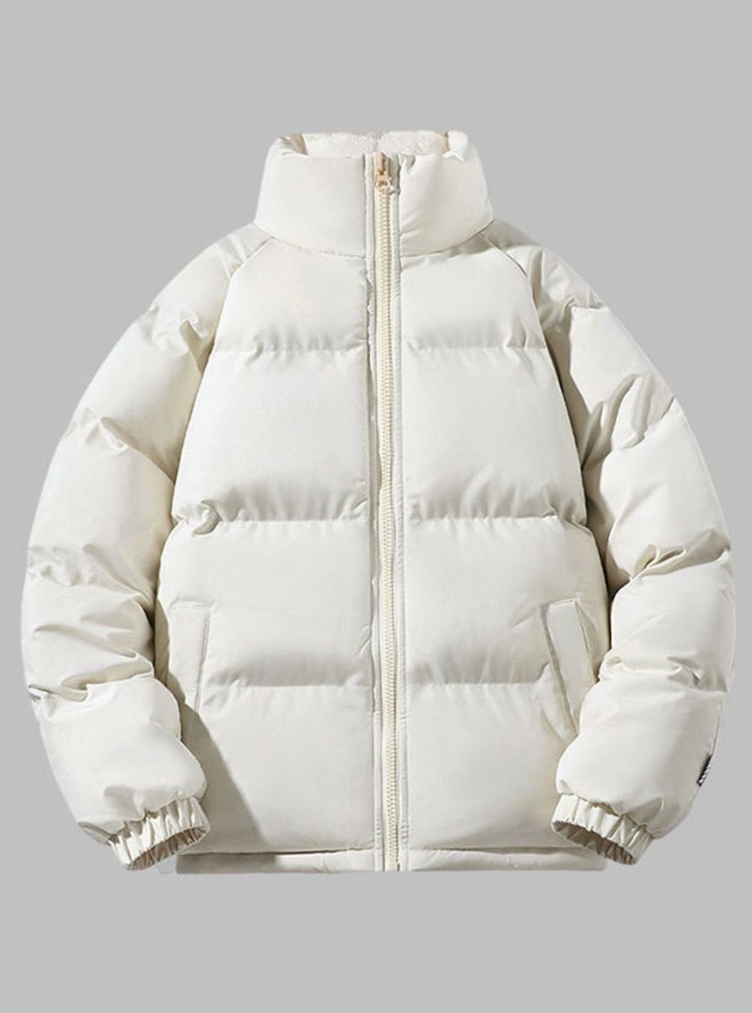 Men's Quilted Zip-Up Insulated Puffer Jacket High Funnel Neck