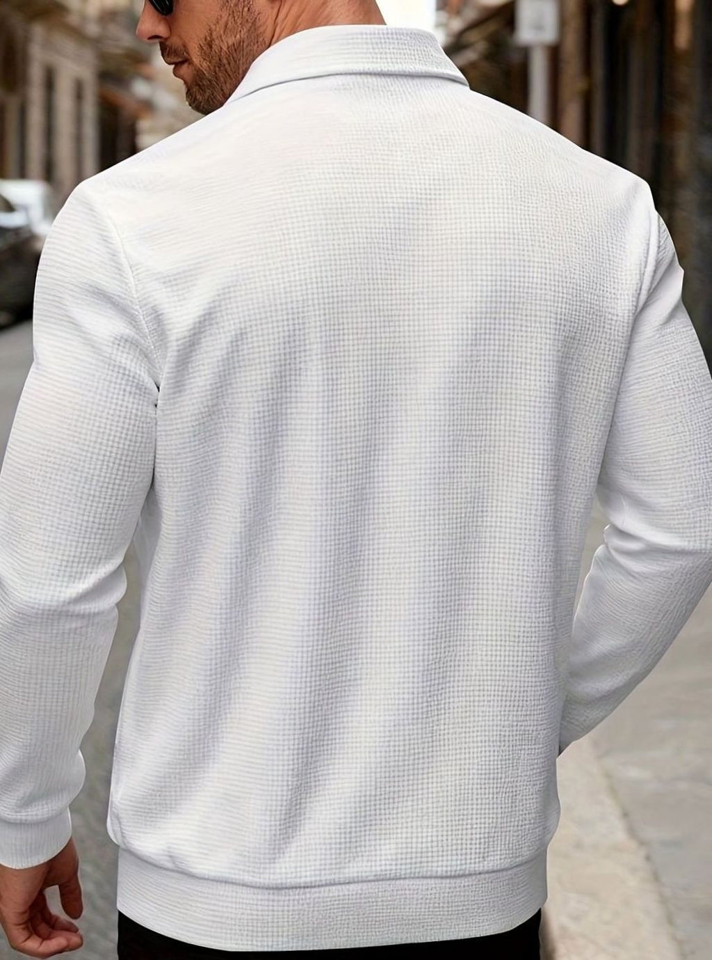 Men's Relaxed-Fit Full-Zip Collared Jacket Coat