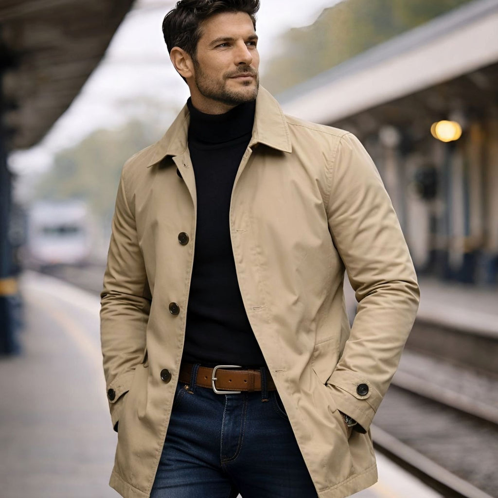 Men's Relaxed-Fit Longline Button-Front Coat