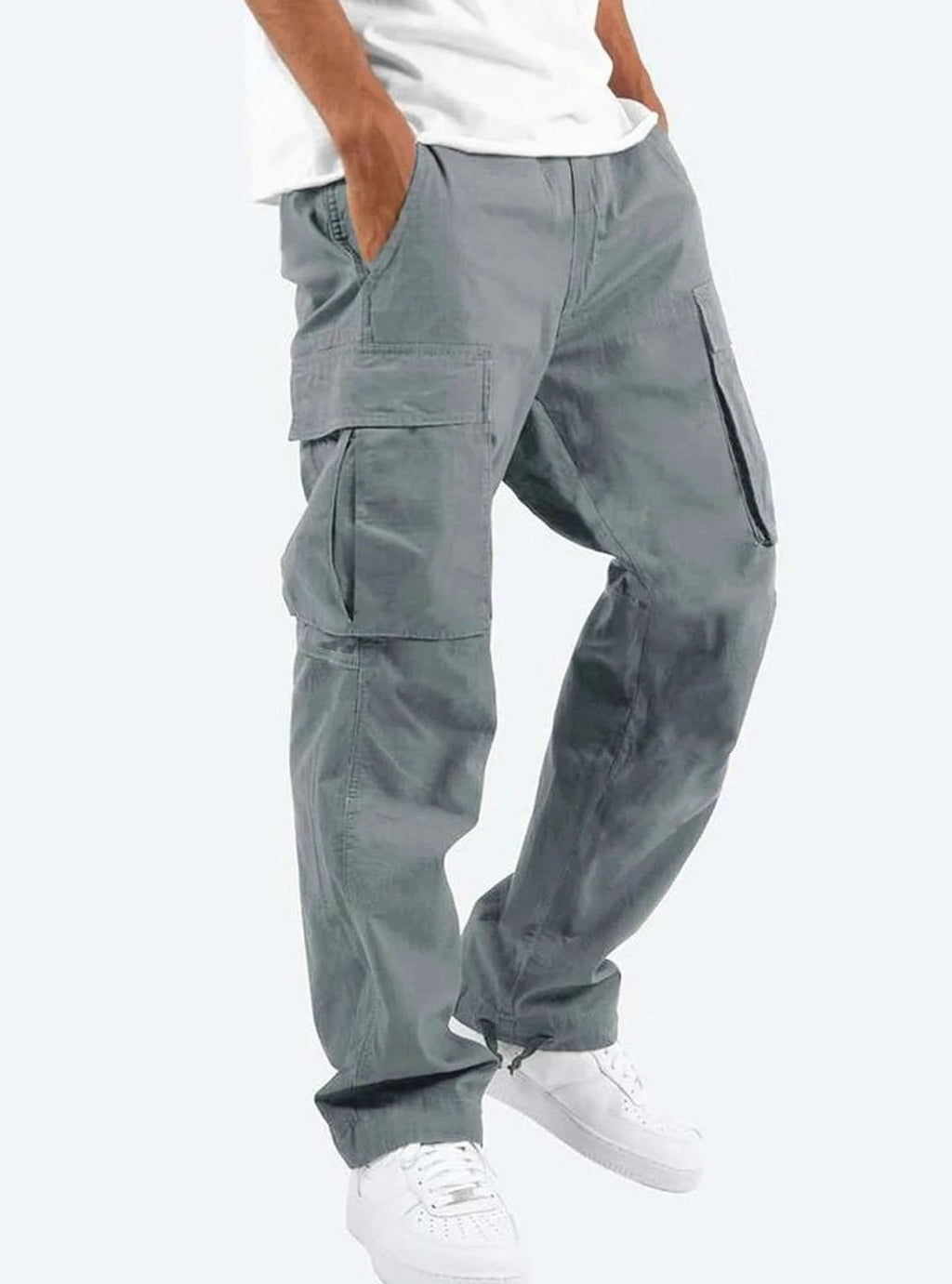 Men's Relaxed Fit Multi-Pocket Cargo Pants - Grey
