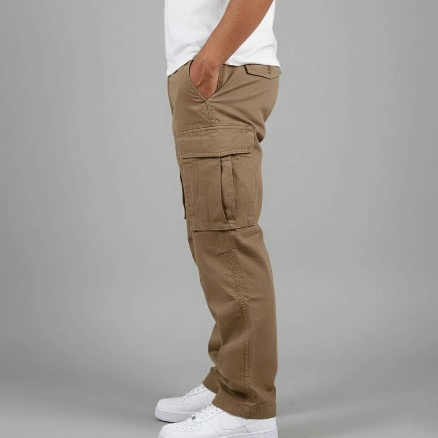 Men's Relaxed-Fit Streetwear Cargo Pants Multi-Pocket