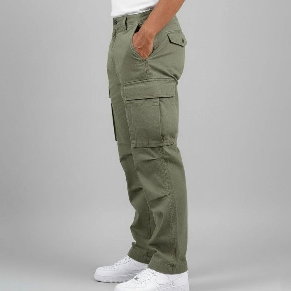 Men's Relaxed-Fit Streetwear Cargo Pants Multi-Pocket