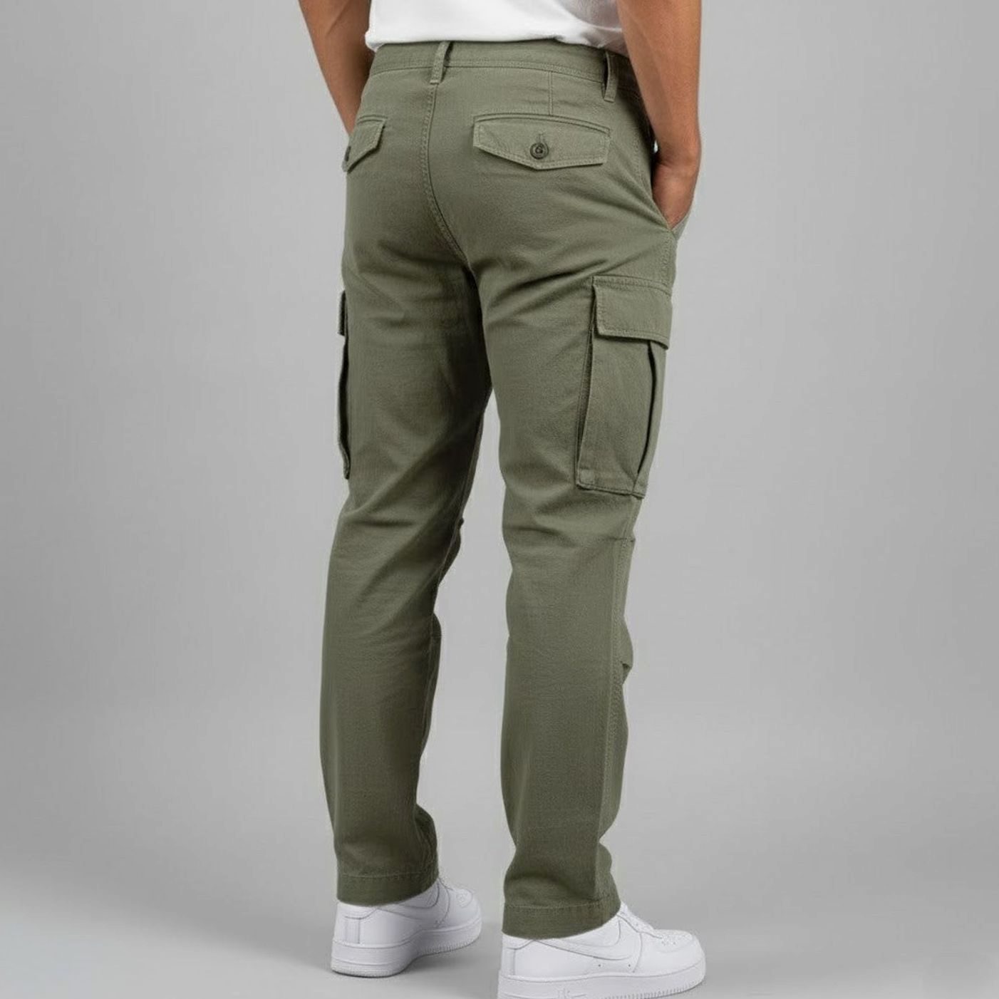 Men's Relaxed-Fit Streetwear Cargo Pants Multi-Pocket