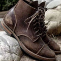 Men's Rugged Leather Lace-Up Boots Ankle Winter - Dark Brown