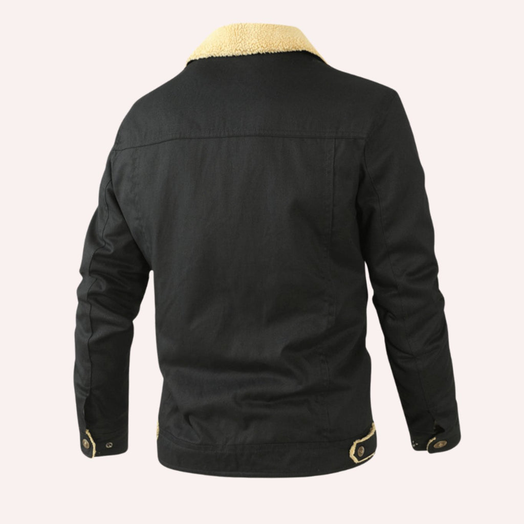 Men's Sherpa-Lined Fleece Relaxed-Fit Winter Jacket