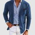 Men's Slim Fit Blazer Notch Lapel Button-Front Sport Coat - Blue