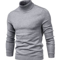 Men's Slim-Fit Turtleneck Casual Knit Sweater - Gray