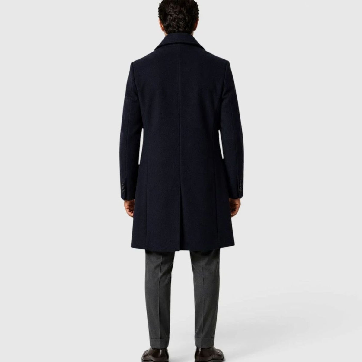 Men's Slim-Fit Wool-Blend Single-Breasted Overcoat