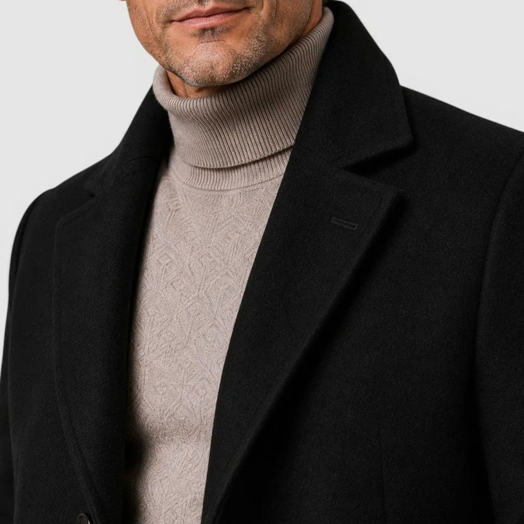 Men's Slim-Fit Wool-Blend Single-Breasted Overcoat