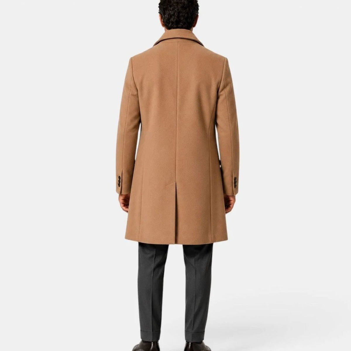 Men's Slim-Fit Wool-Blend Single-Breasted Overcoat