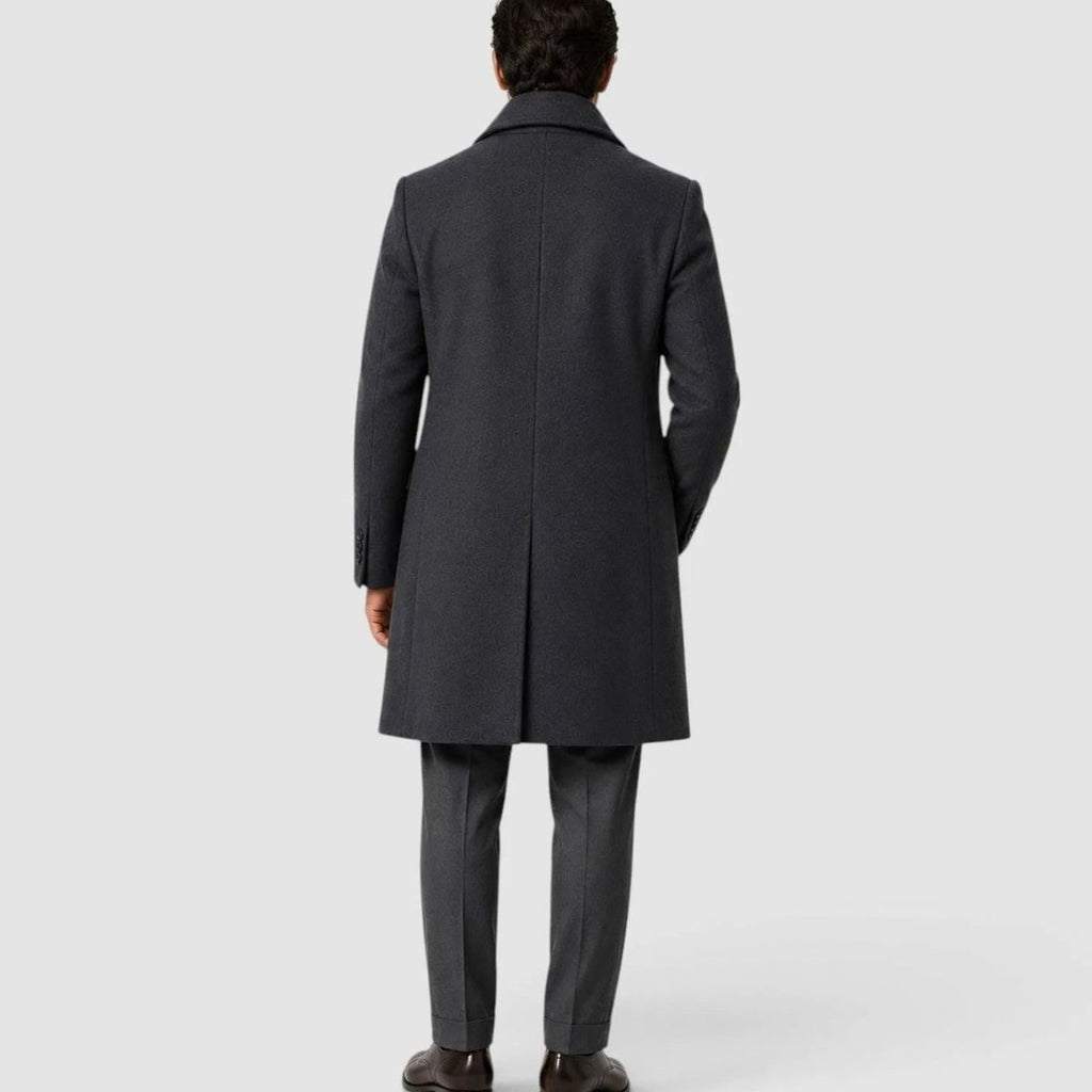 Men's Slim-Fit Wool-Blend Single-Breasted Overcoat