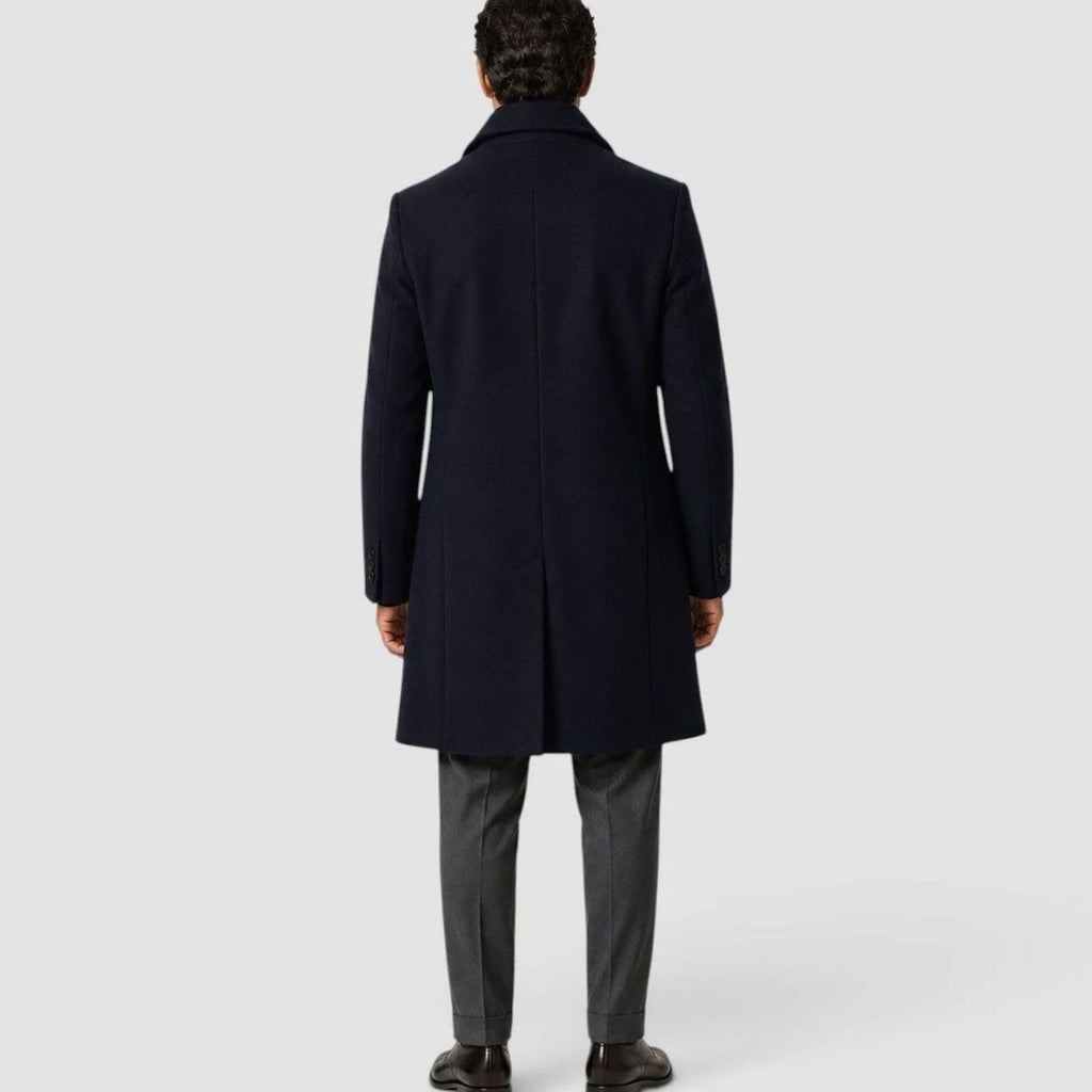Men's Slim-Fit Wool-Blend Single-Breasted Overcoat