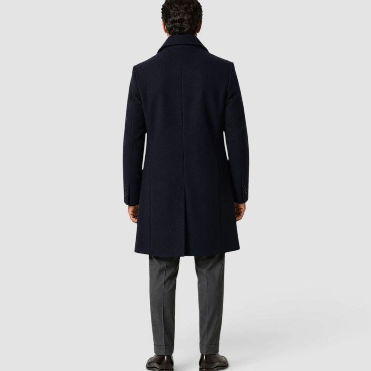 Men's Slim-Fit Wool-Blend Single-Breasted Overcoat