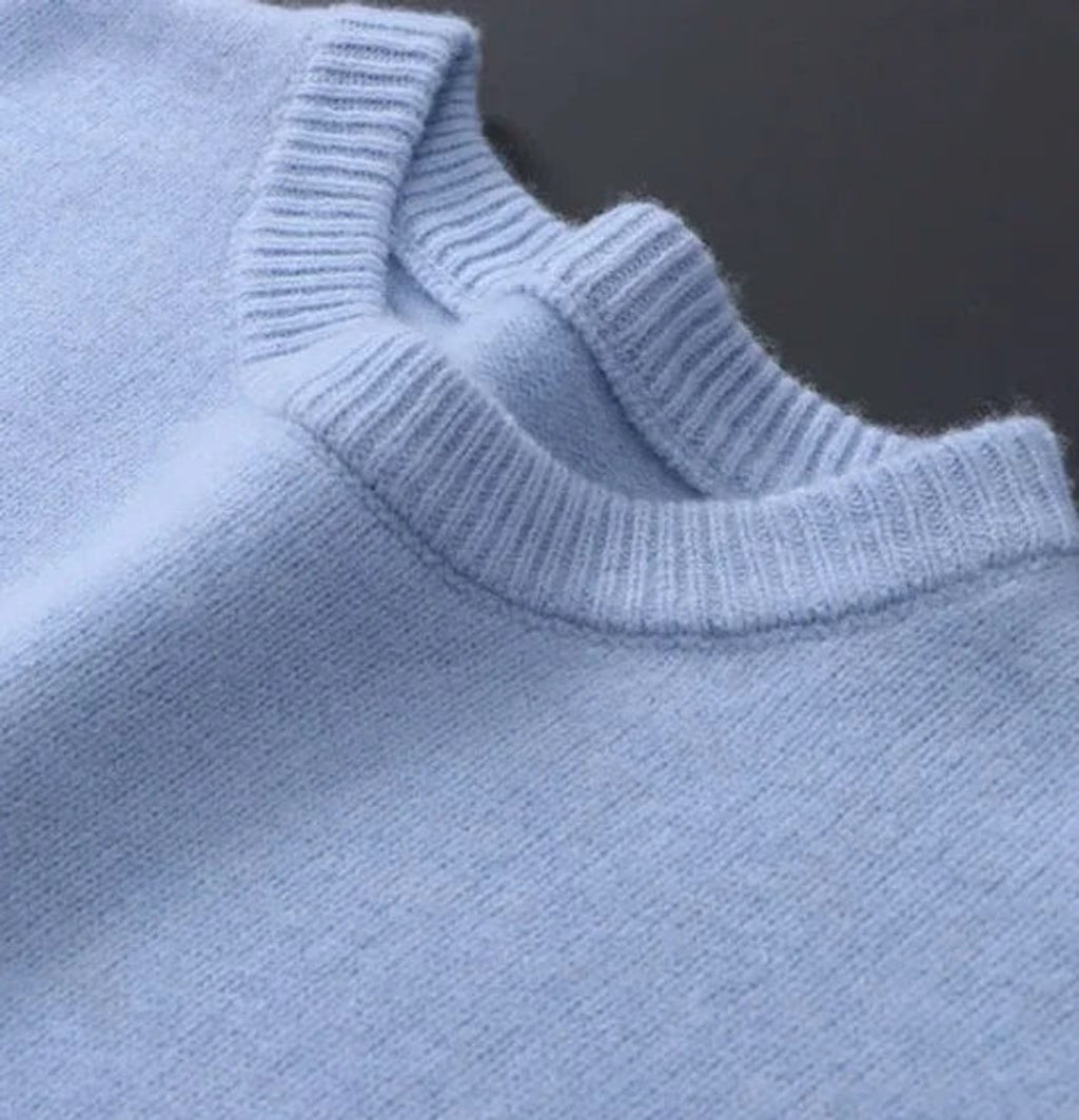 Men's Soft Mohair Crew Neck Pullover Mens Knit Sweater