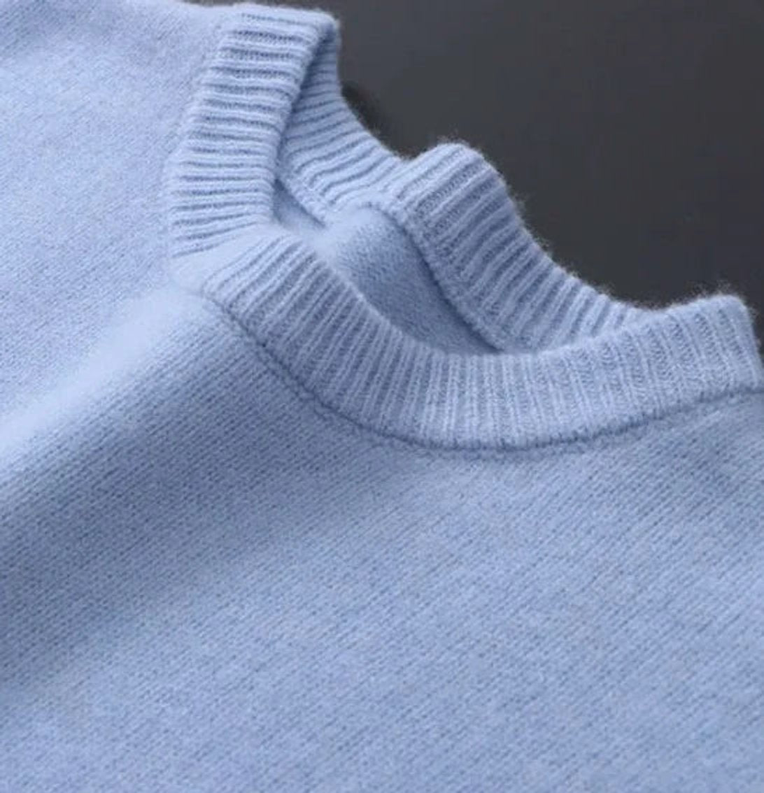 Men's Soft Mohair Crew Neck Pullover Mens Knit Sweater
