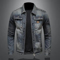 Men's Vintage Washed Retro Denim Jacket Mens Wool Coat Style