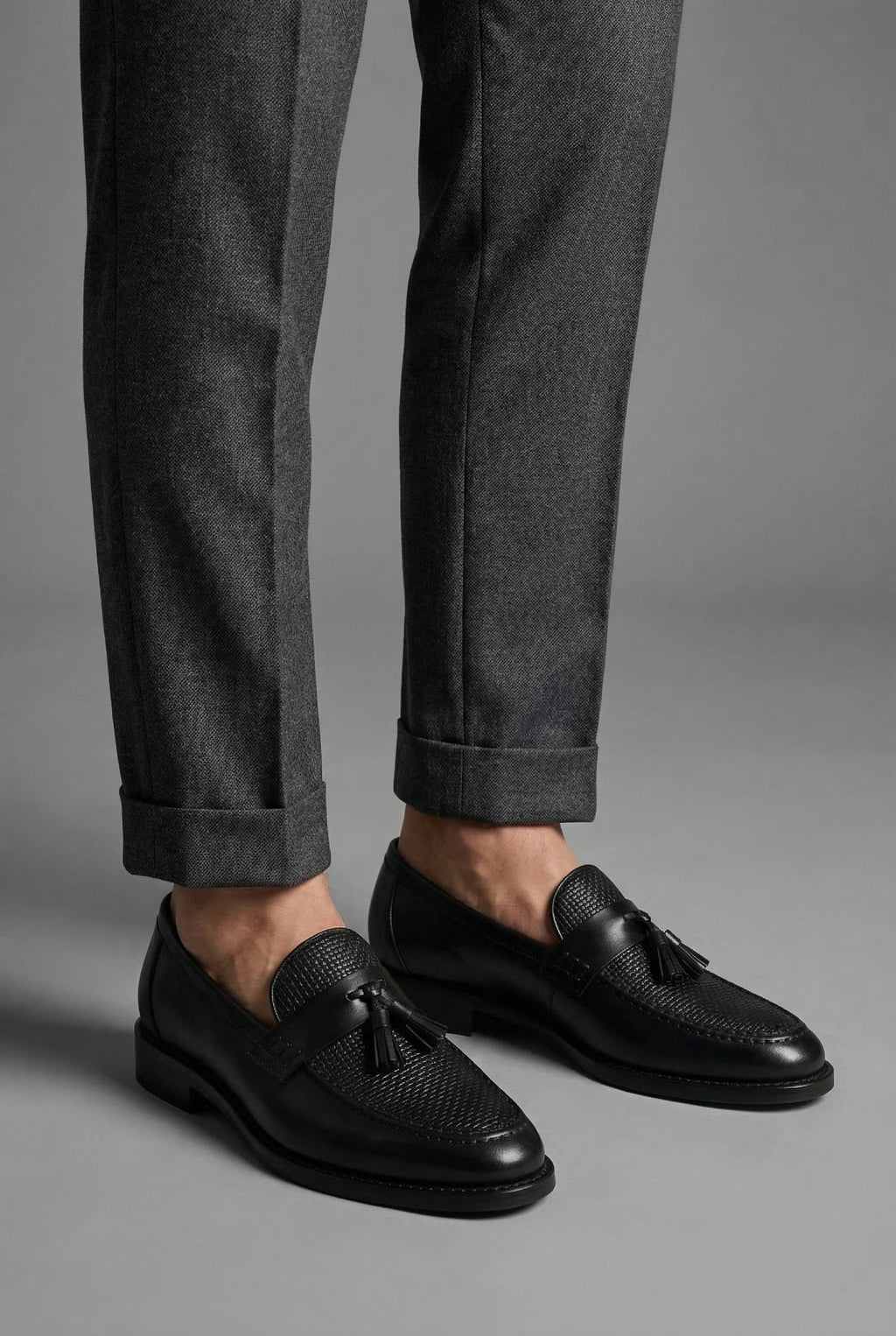 Men's Woven Tassel Slip-On Dress Loafers