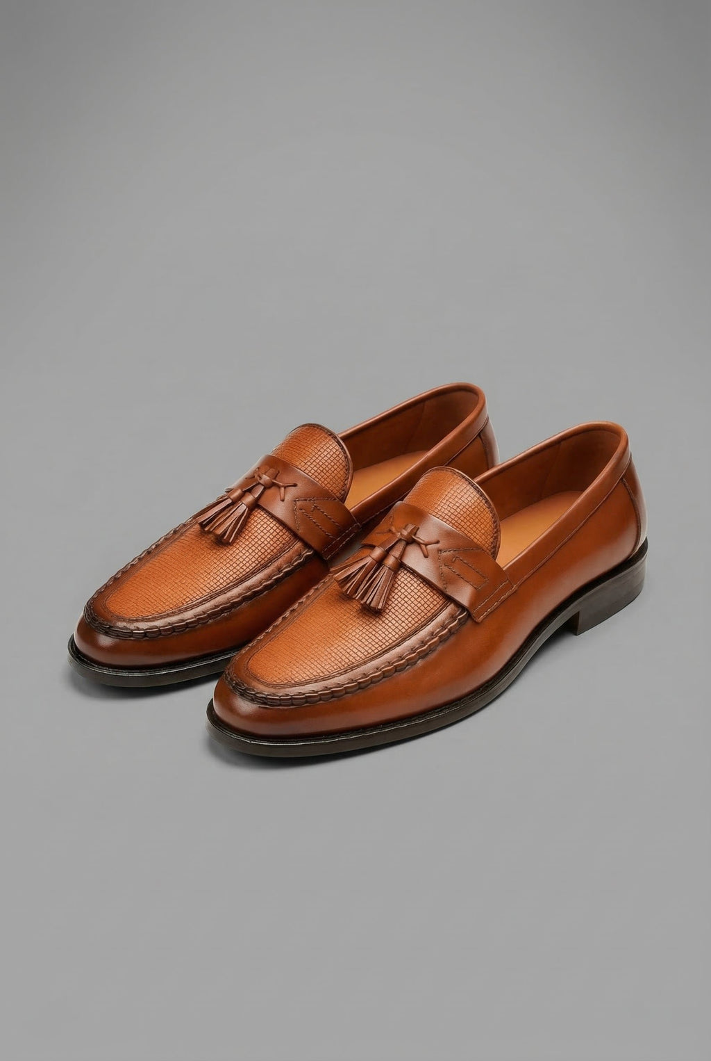 Men's Woven Tassel Slip-On Dress Loafers - Brown