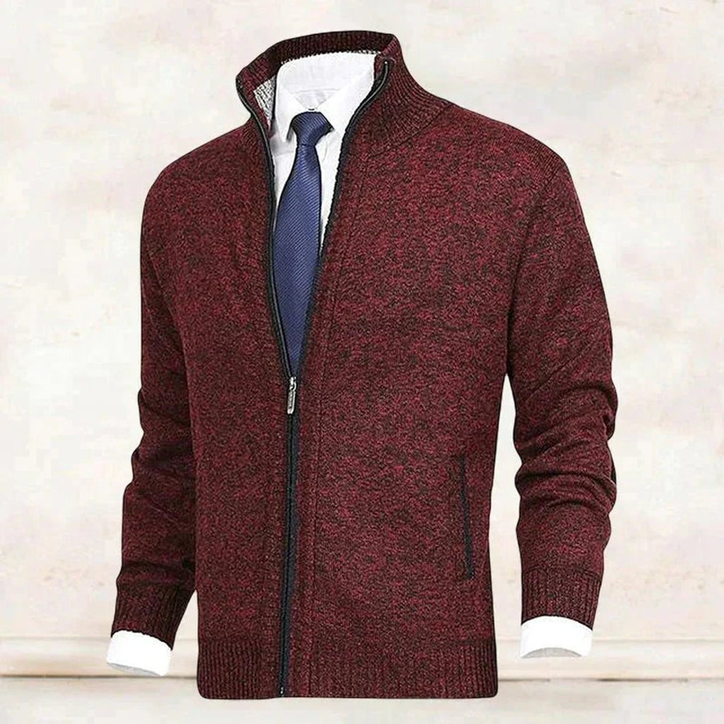 Men's Zip-Up Fleece-Lined Knit Mens Cardigan Sweater