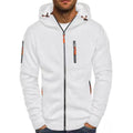 Men's Zip-Up Hooded Mens Knit Sweater Fleece Pullover - White