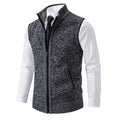 Men's Zip-Up Sleeveless Knit Mens Cardigan Sweater Vest - Dark Gray