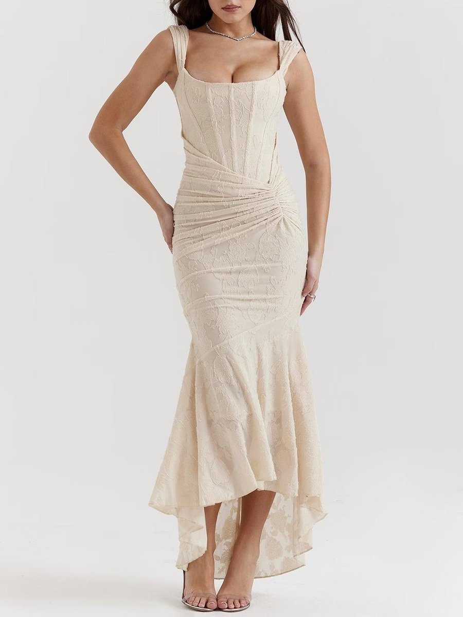 Mother of the Bride Dress Corset Lace Mermaid Midi Gown