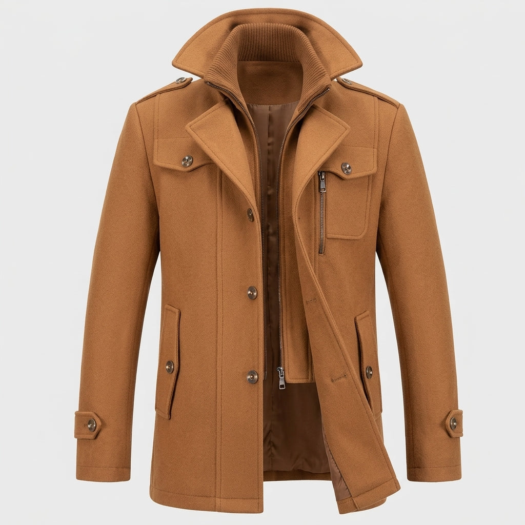 Matthew | Men's Wool-Blend Double-Breasted Tailored Overcoat