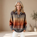 Women's Autumn Ombre Plaid Button-Down Knit Cardigan - Multicolor