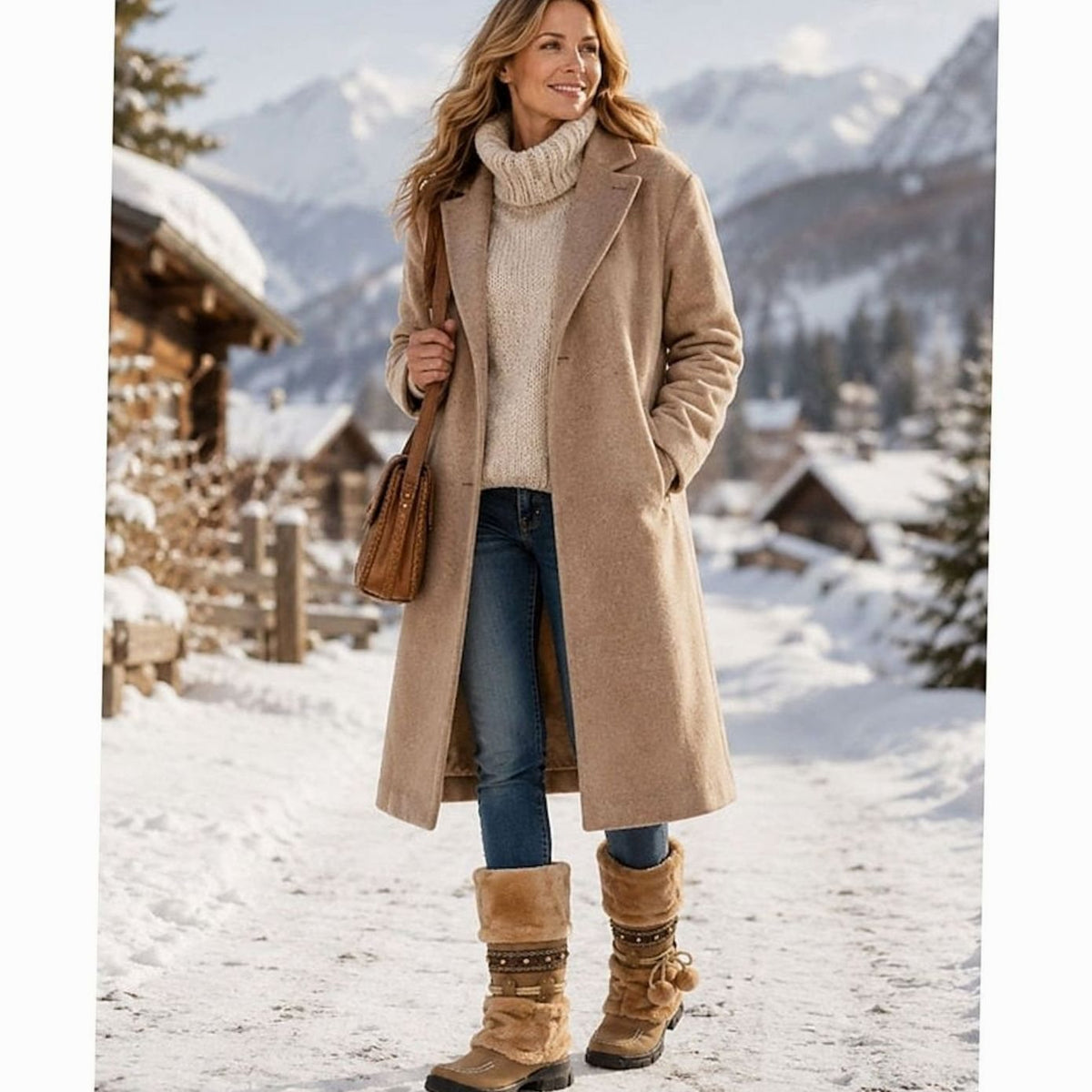 Women's Boho Faux-Fur Cuff Slouch Snow Boots