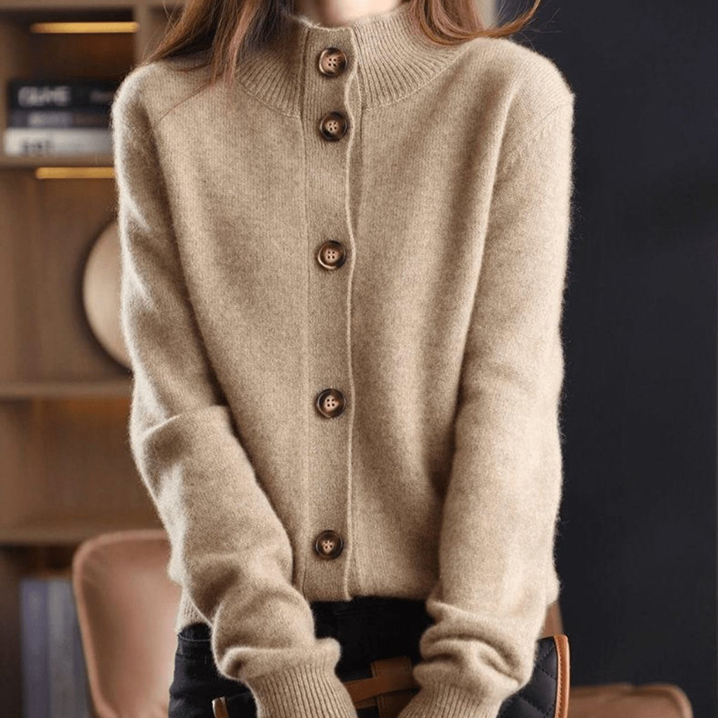 Women's Button-Front Cashmere Knit Cardigan