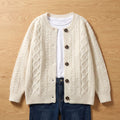 Women's Cable-Knit Button-Down Oversized Cardigan Sweater - Beige