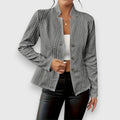 Women's Cable-Knit Mock-Neck Long-Sleeve Fitted Sweater Top - Gray
