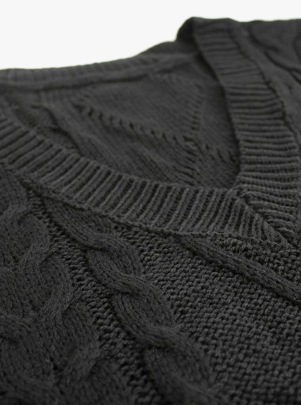 Women's Cable-Knit V-Neck Sweater Vest Relaxed Pullover