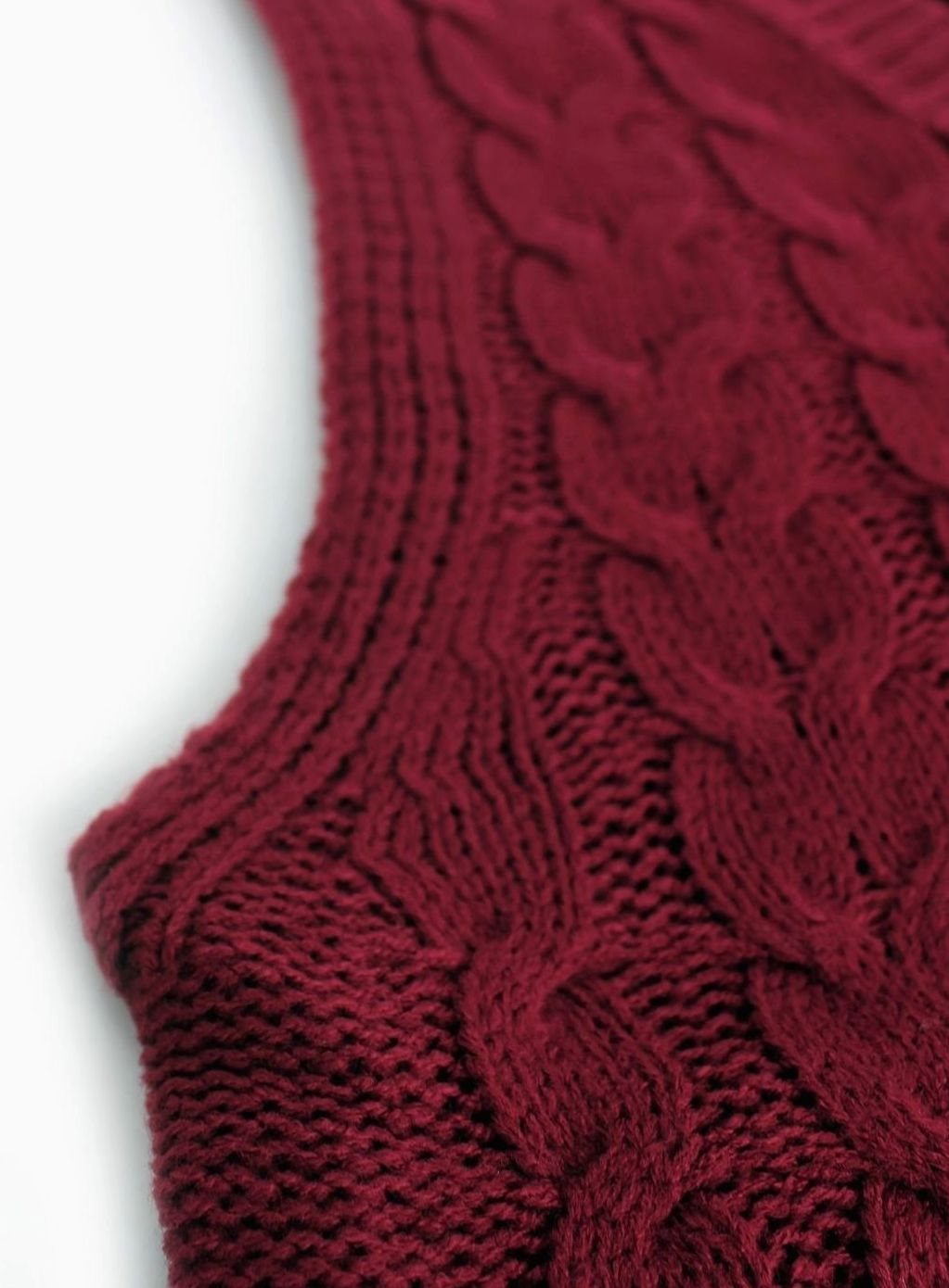 Women's Cable-Knit V-Neck Sweater Vest Relaxed Pullover