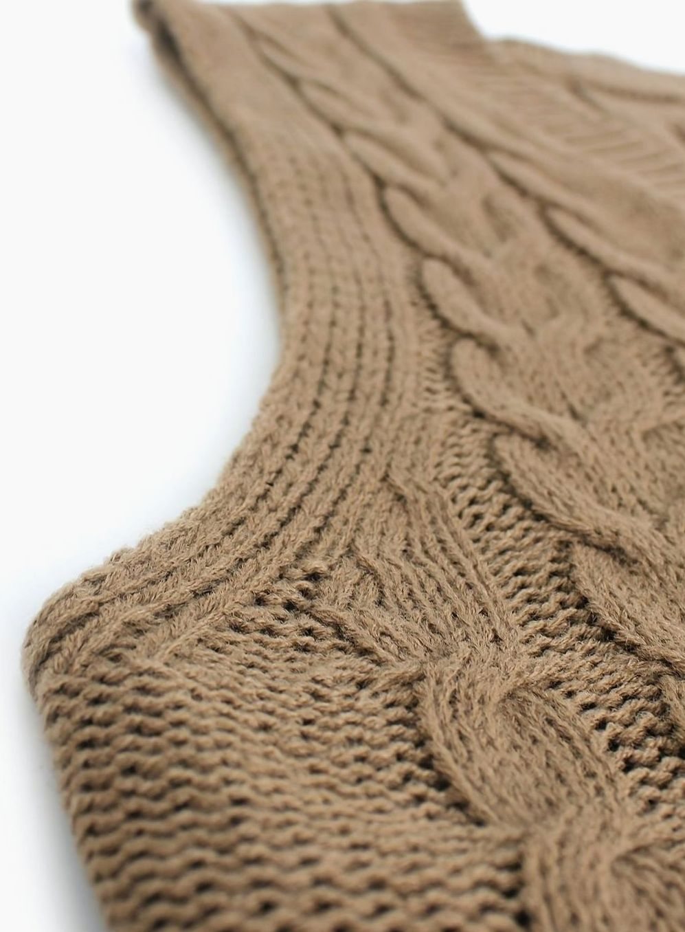 Women's Cable-Knit V-Neck Sweater Vest Relaxed Pullover