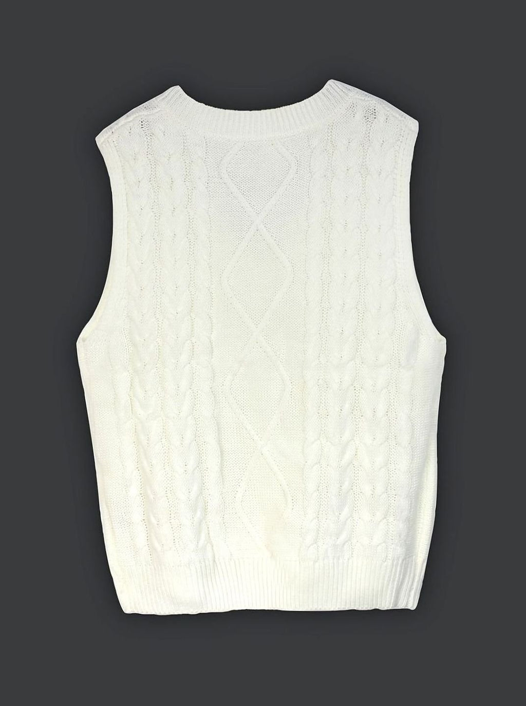 Women's Cable-Knit V-Neck Sweater Vest Relaxed Pullover