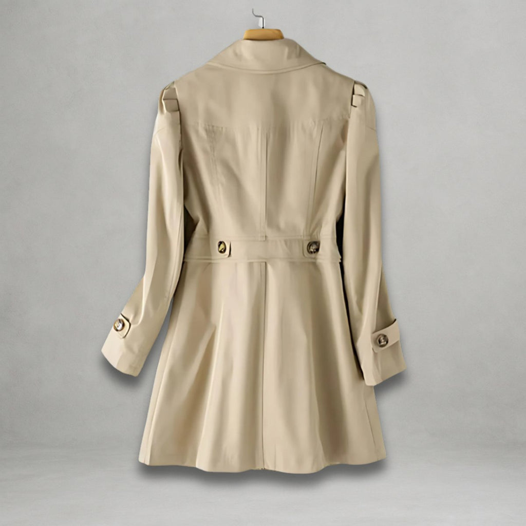 Women's Classic Single-Breasted Trench Coat Notch Lapel
