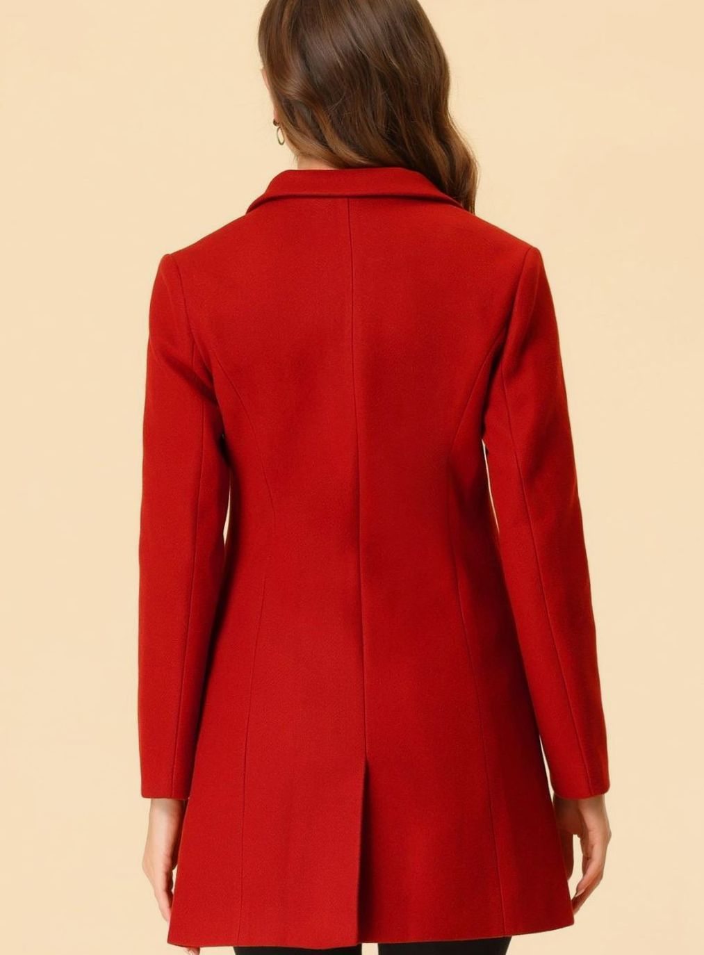 Women's Classic Wool-Blend Tailored Lapel Coat