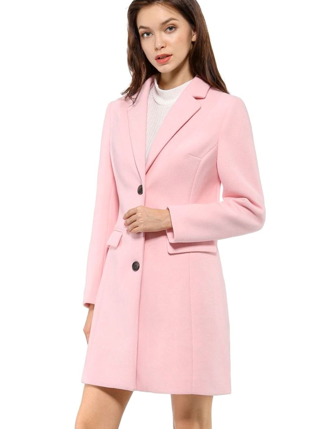 Women's Classic Wool-Blend Tailored Lapel Coat