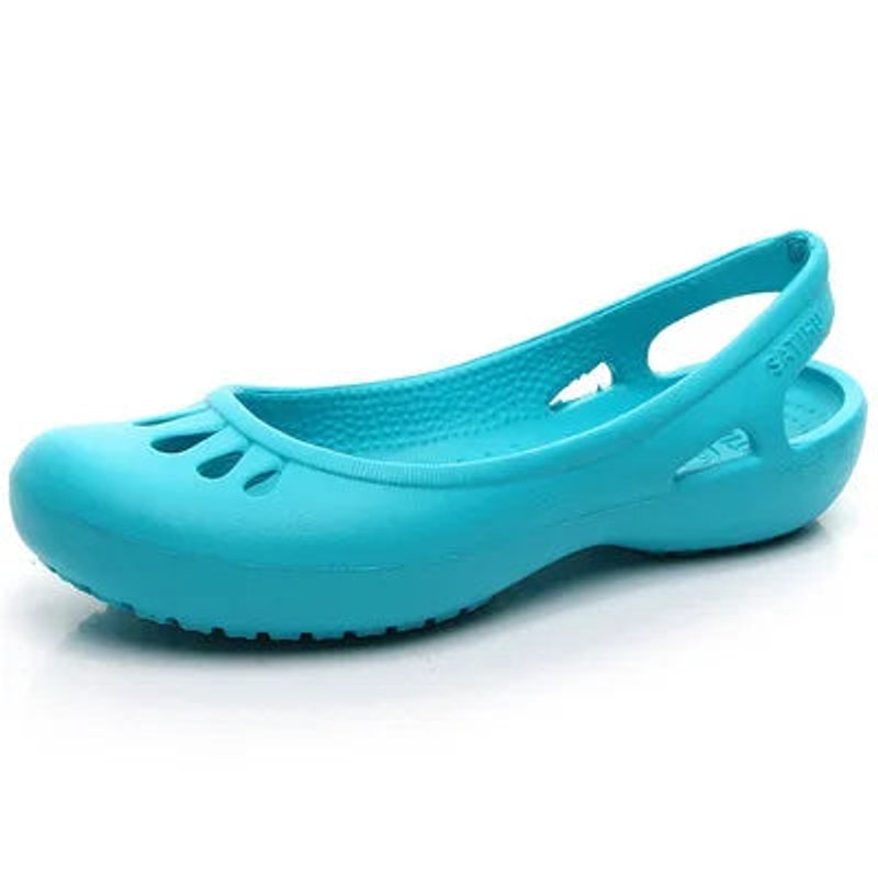 Women's Comfortable Sandals Lightweight Waterproof Jelly Flat Slingback - Sky Blue