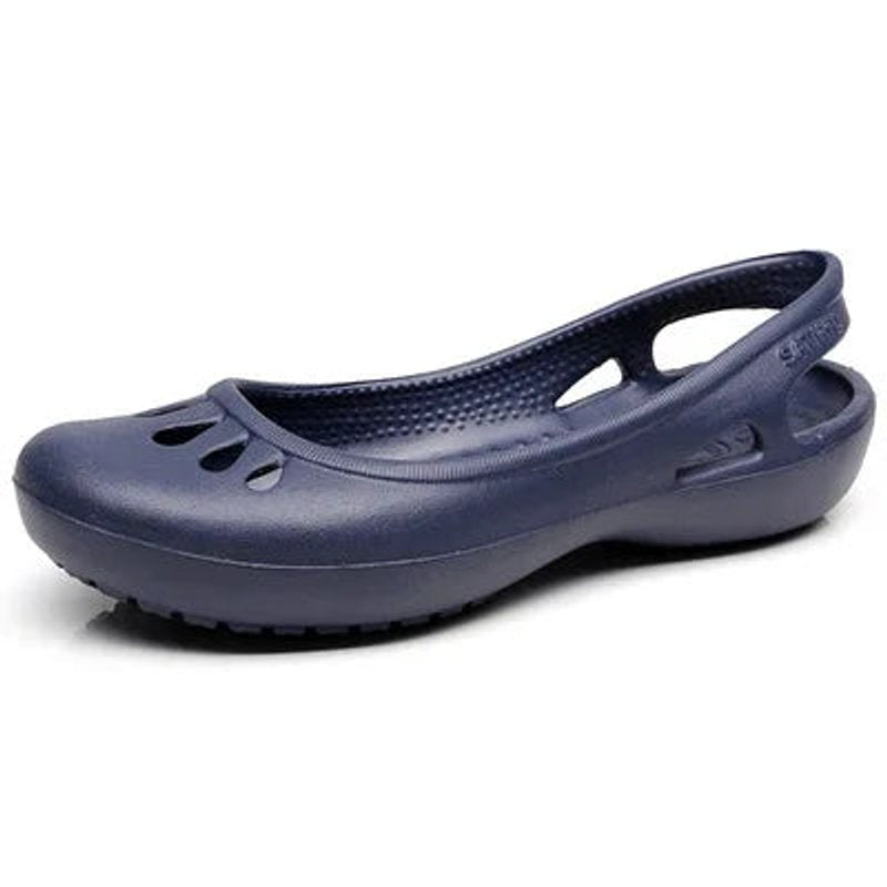 Women's Comfortable Sandals Lightweight Waterproof Jelly Flat Slingback - Dark Blue