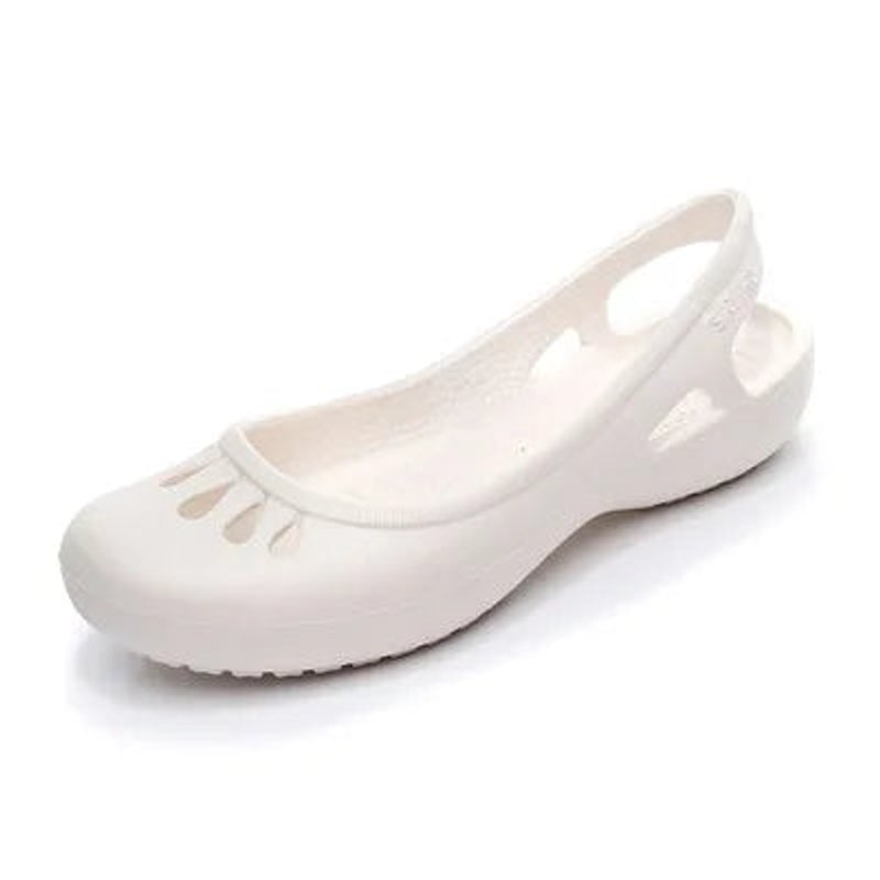 Women's Comfortable Sandals Lightweight Waterproof Jelly Flat Slingback - White