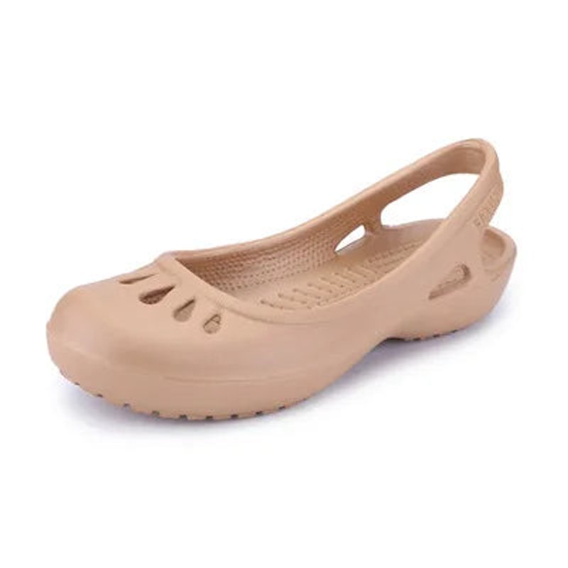 Women's Comfortable Sandals Lightweight Waterproof Jelly Flat Slingback - Khaki